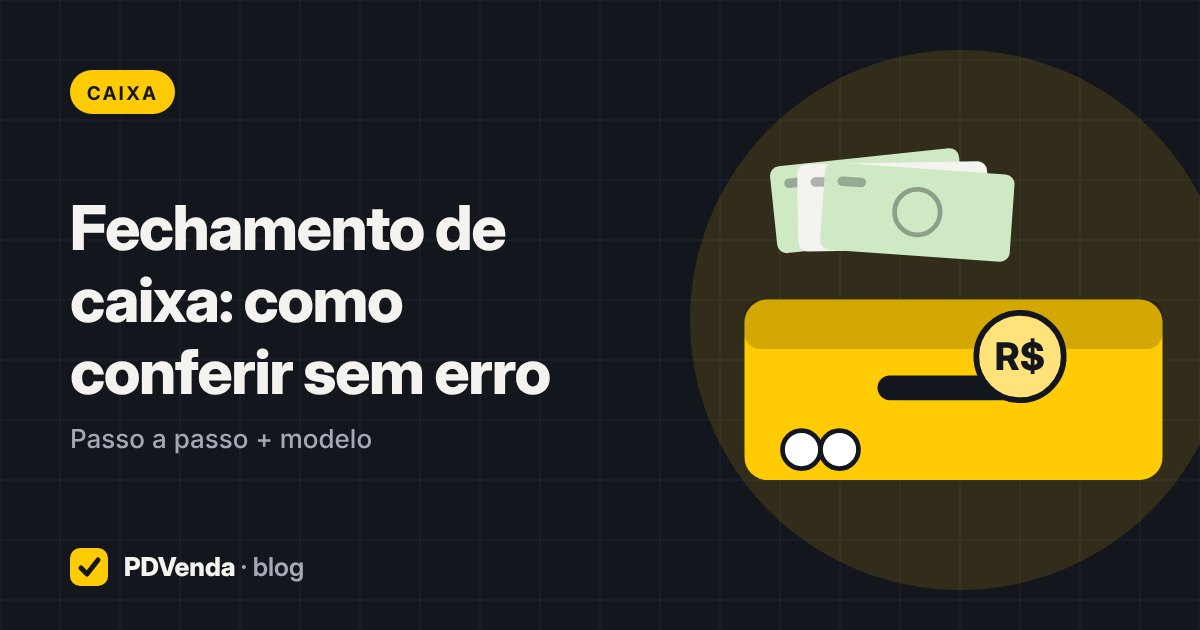 Gaveta de caixa aberta com notas, moedas e uma calculadora mostrando saldo conferido